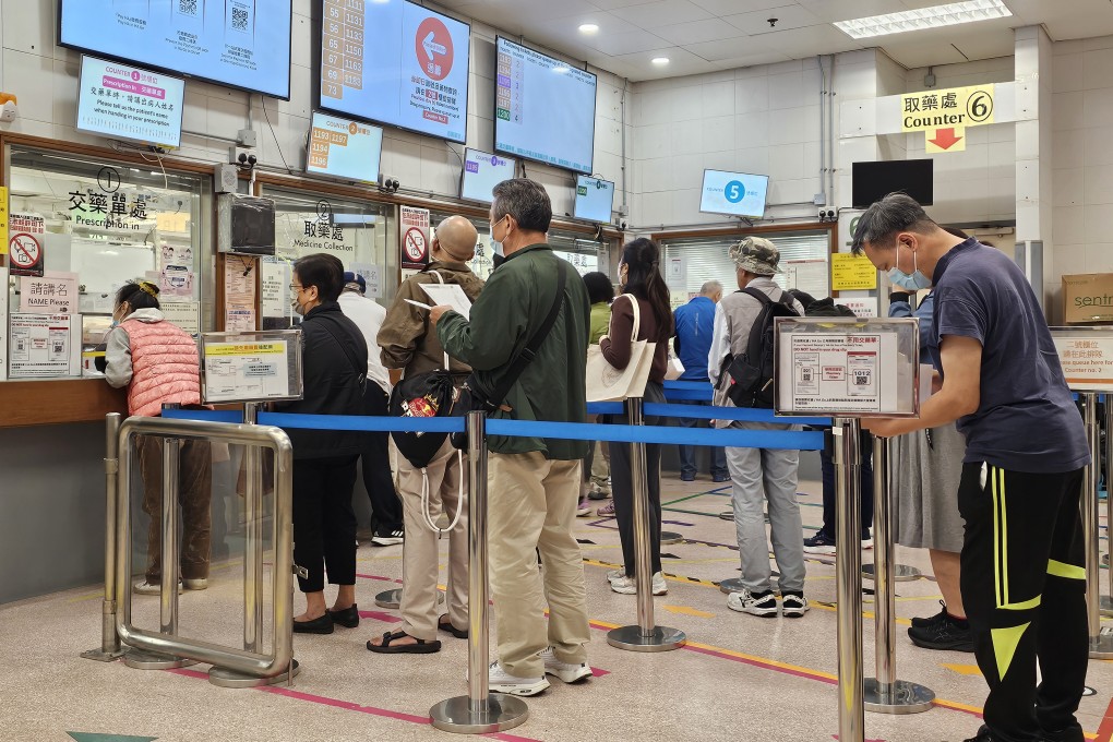 People wait in a queue for medicine at the pharmacy in Kwong Wah Hospital on March 24. Photo: Edmond So