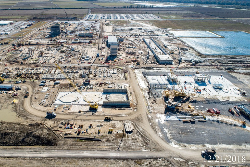 An aerial view of Shandong Yuhuang’s methanol plant under construction in December 2018. Photo: Handout