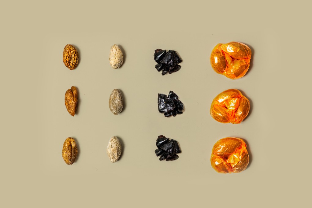 ===Online Use==== Cantonese olives (From Left to Right) Licorice olive, salted olive, preserved olive and airplane olives. 14May25 SCMP / Jocelyn Tam