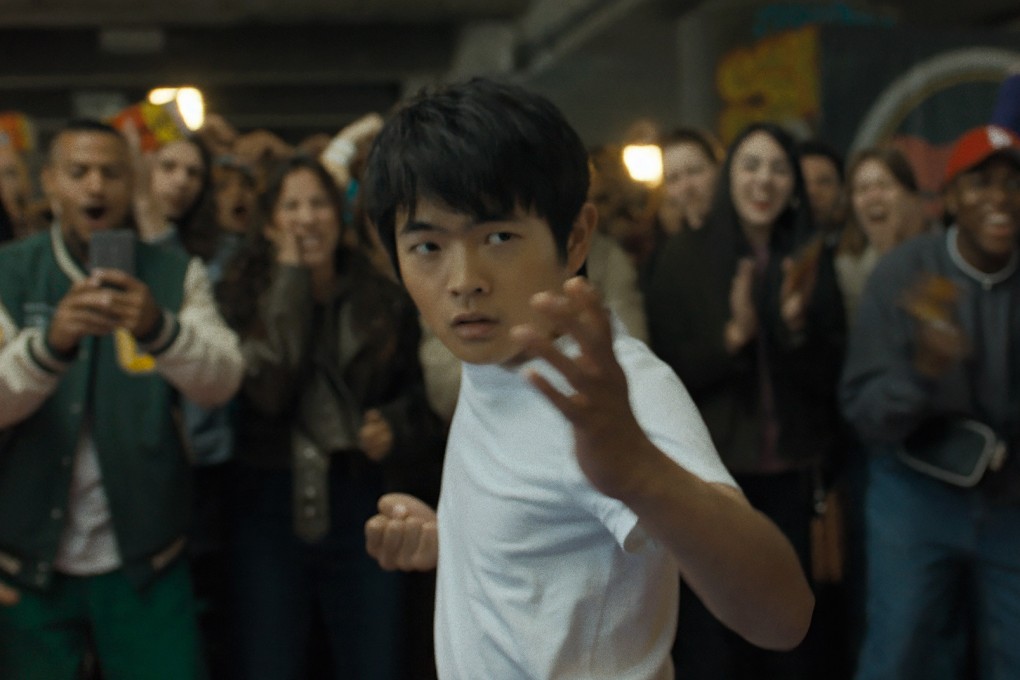 Ben Wang in a still from Karate Kid: Legends, the latest release in a series that started in 1984 and includes the popular Netflix show Cobra Kai. Photo: TNS