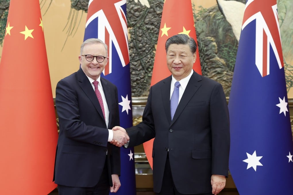 Australian Prime Minister Anthony Albanese meets Chinese President Xi Jinping at the Great Hall of the People in Beijing, in 2023. Photo: AP