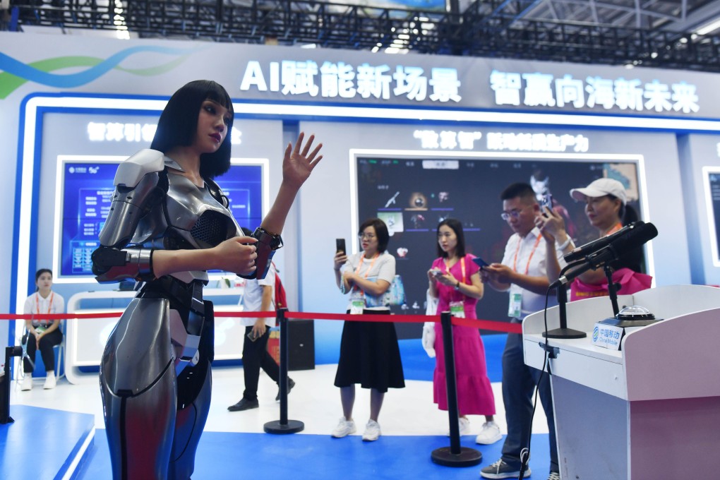 An interactive robot gestures at the China-Asean Expo in Nanning, capital of the Guangxi Zhuang autonomous region, in September last year. Photo: Xinhua