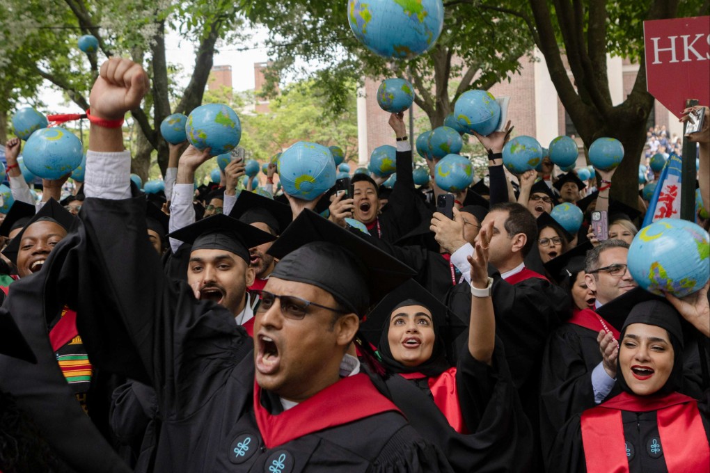 Graduates from Harvard Kennedy School celebrate during their commencement ceremony on May 29 in Cambridge, Massachusetts. Photo: Getty Images via AFP