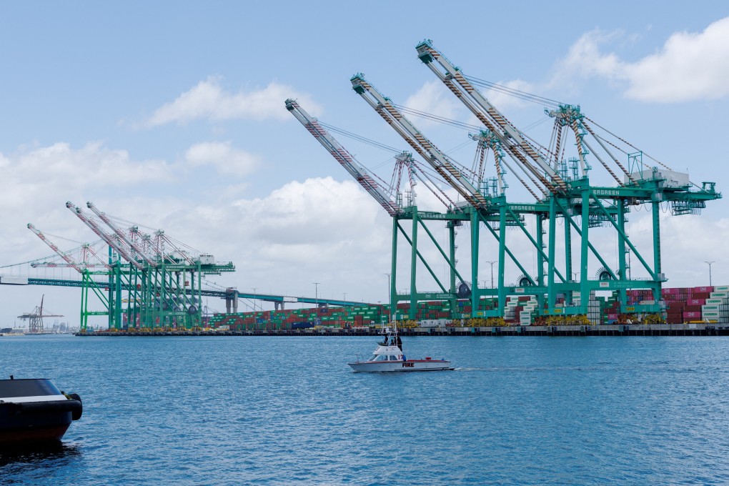Cranes at the Port of Los Angeles are empty of cargo ships, in San Pedro California on May 13, 2025. Photo: Reuters