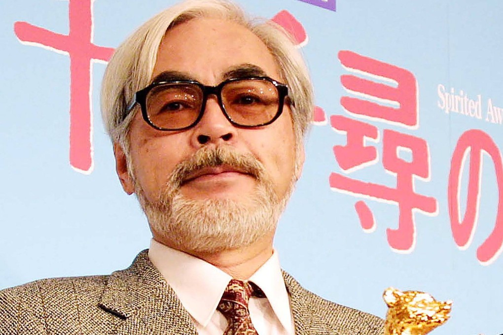 Animated film director Hayao Miyazaki of Japan’s Studio Ghibli at the Berlin International Film Festival in 2002, where his film Spirited Away won the Golden Bear, the top prize. It won an Oscar the same year. Fans worry about Ghibli’s future when the director, now 84, retires. Photo: AFP