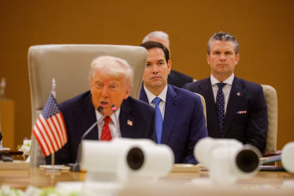 US President Donald Trump, Secretary of State Marco Rubio and Defence Secretary Pete Hegseth in Riyadh, Saudi Arabia, on May 14. Photo: Reuters