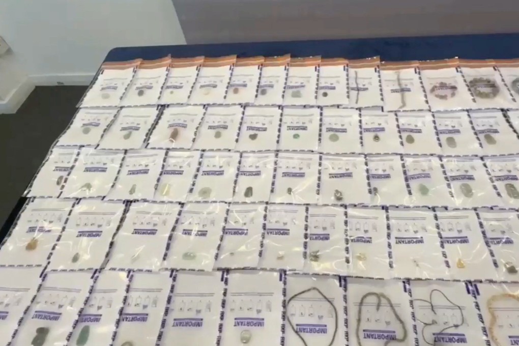 Police display some of the recovered items. Photo: Handout