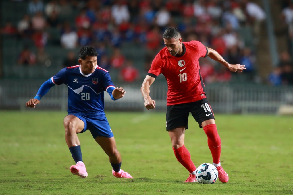 Manuel Bleda (right) made his debut for Hong Kong on Thursday against Nepal in a friendly at Hong Kong Stadium. Photo: Getty Images