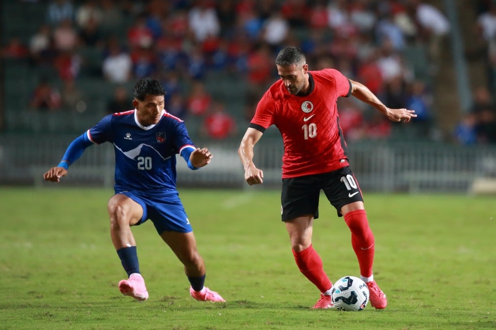 Manuel Bleda (right) made his debut for Hong Kong on Thursday against Nepal in a friendly at Hong Kong Stadium. Photo: Getty Images