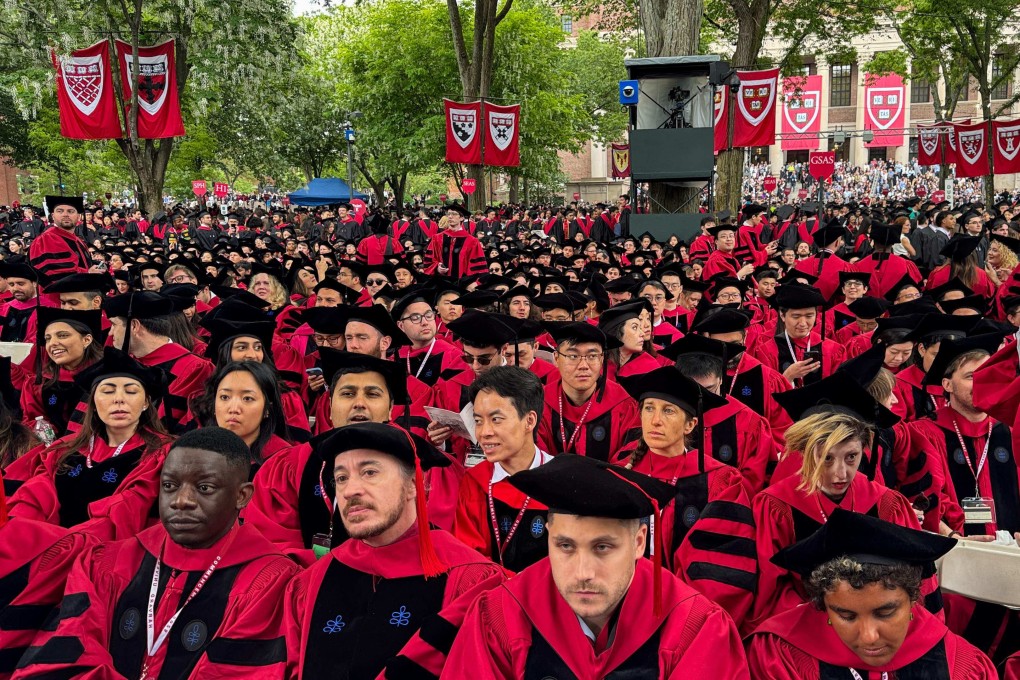 Graduates gather as they attend a commencement ceremony at Harvard University in Cambridge, Massachusetts, on May 29. Photo: AFP