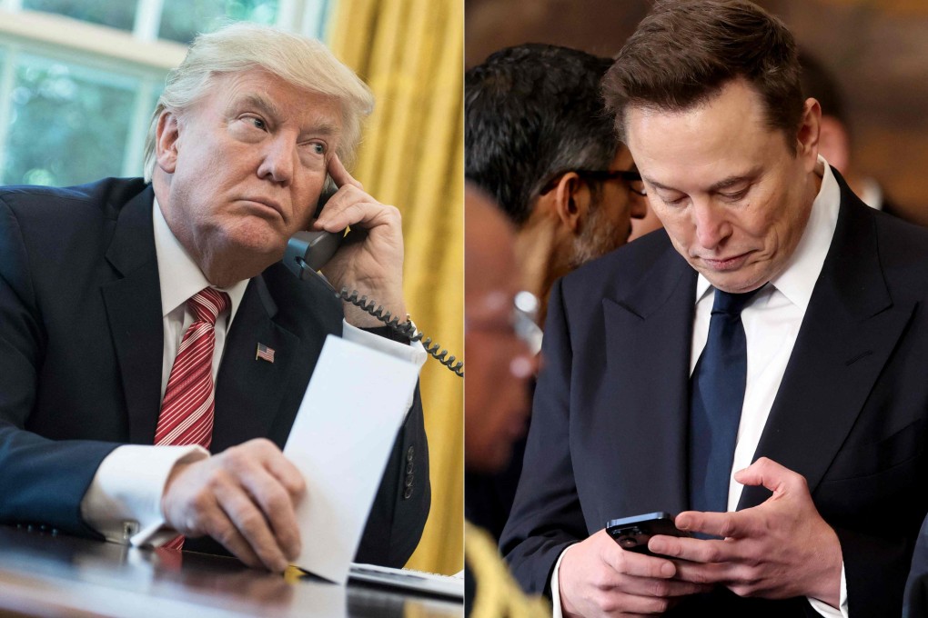 It was earlier reported that US President Donald Trump (right) and Tesla CEO Elon Musk would speak after their unlikely political marriage exploded in a fiery public divorce. Photo: AFP