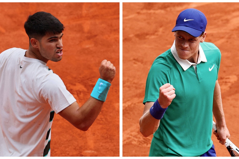 A combination picture shows Spain’s Carlos Alcaraz (left) and Italy’s Jannik Sinner ahead of their French Open men’s final on Sunday. Photo: Reuters