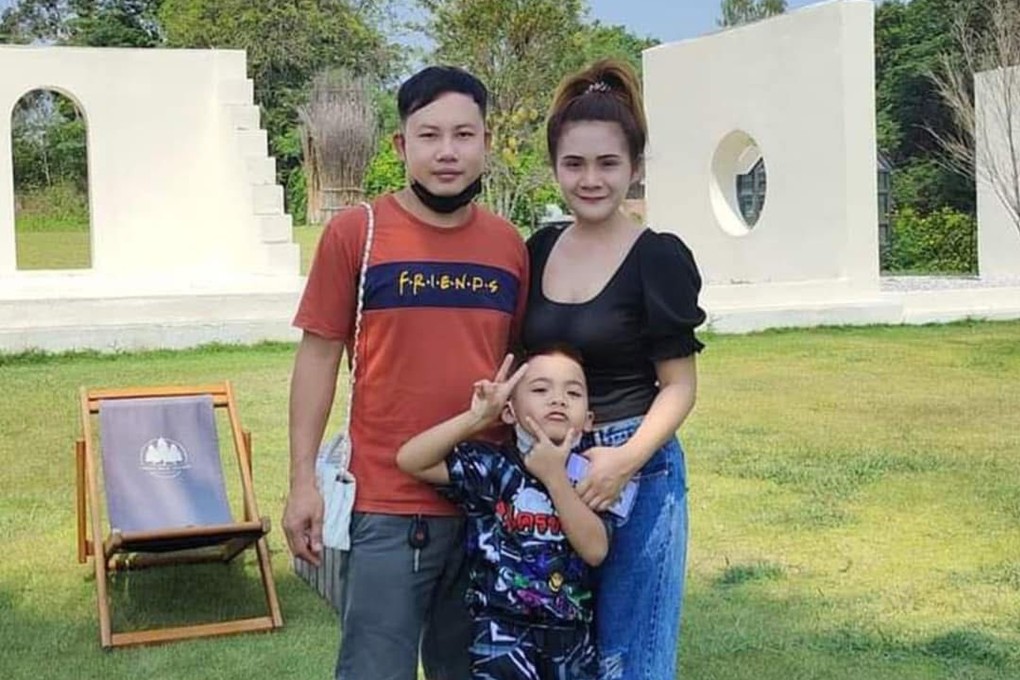 Thai national Natthapong Pinta and his family before he was taken hostage during Hamas’s October 7, 2023 attack. Photo: Facebook