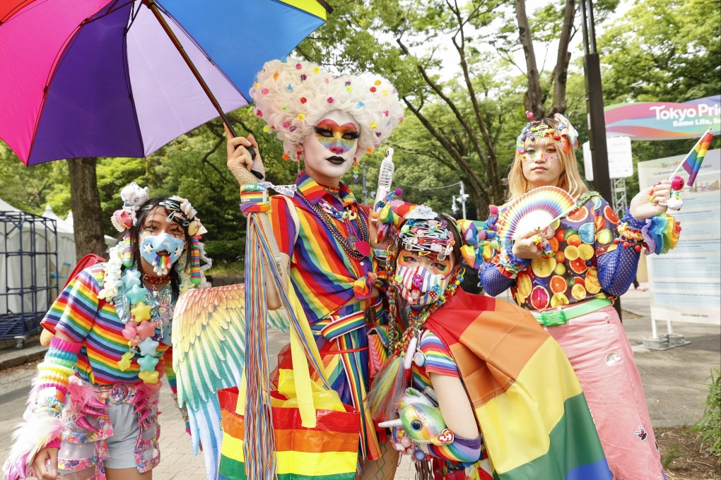 Attendees at the Tokyo Pride parade in Japan on Sunday. Photo: EPA-EFE