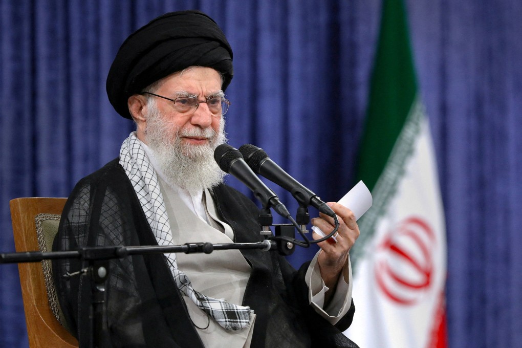 Iran’s Supreme Leader Ayatollah Ali Khamenei speaks during a meeting in Tehran in May. Photo: West Asia News Agency via Reuters