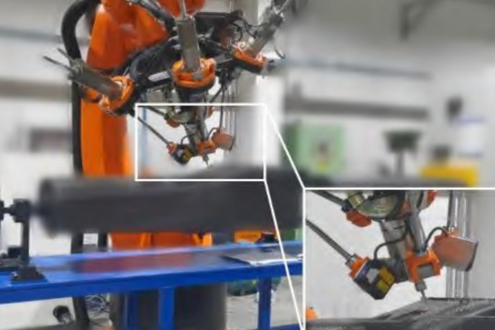 The robot arm during testing by a research team from the China Academy of Space Technology. Credit: CAST