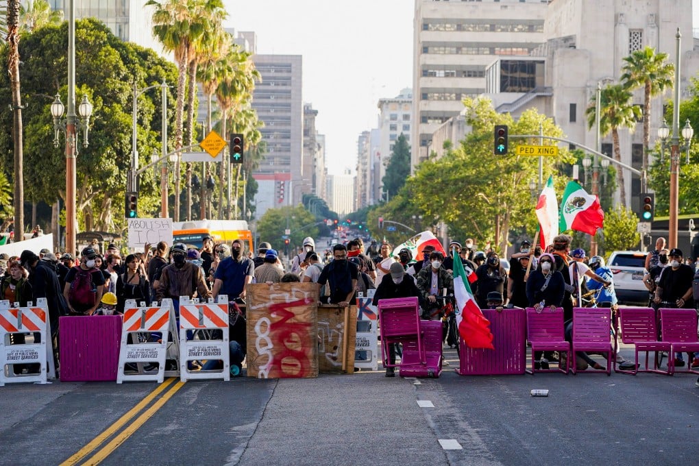 A demonstration in downtown Los Angeles on June 8. Photo: Reuters