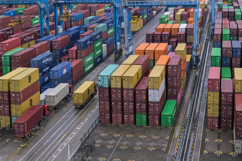 Shipping containers are stacked at the Port of Ningbo-Zhoushan in China’s eastern Zhejiang province. Photo: AFP