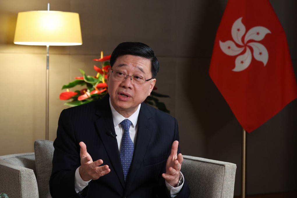 Hong Kong Chief Executive John Lee during an exclusive interview with the Post. Photo: Dickson Lee