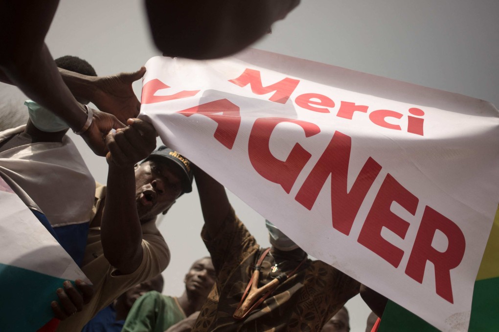 Protesters hold a banner reading ‘Thank you Wagner’ to celebrate France’s announcement to withdraw French troops from Mali in 2022. File photo: AFP