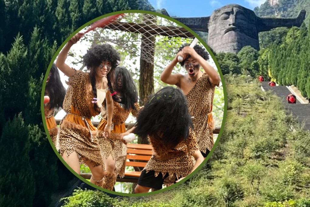 A scenic site in China is recruiting dancing “savages” for US$70 a day to interact with tourists. Photo: SCMP composite/RedNote