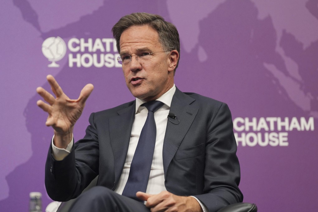Nato Secretary General Mark Rutte speaking at Chatham House in London on Monday.  Photo: PA via AP