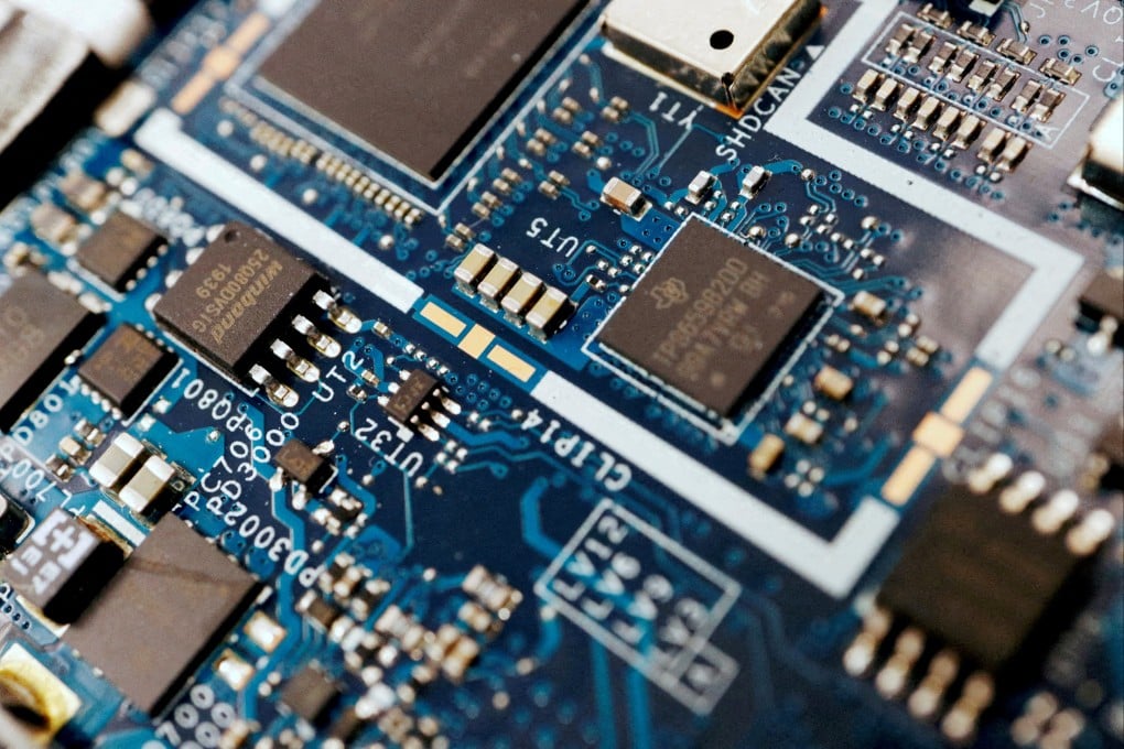 Chips seen on a circuit board of a computer. Photo: Reuters