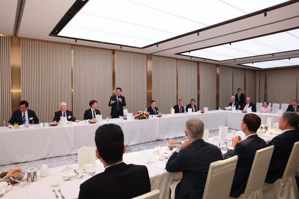 The city’s leader at a lunch with EU represenatatives. He said the gathering served as a platform for direct dialogue and an exchange of views. Photo: Facebook/John Lee
