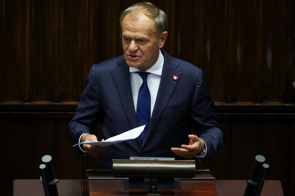 Polish Prime Minister Donald Tusk answers questions in Parliament on the day a vote of confidence is scheduled for his centre-left coalition cabinet, in Warsaw, Poland on Wednesday. Photo: Reuters
