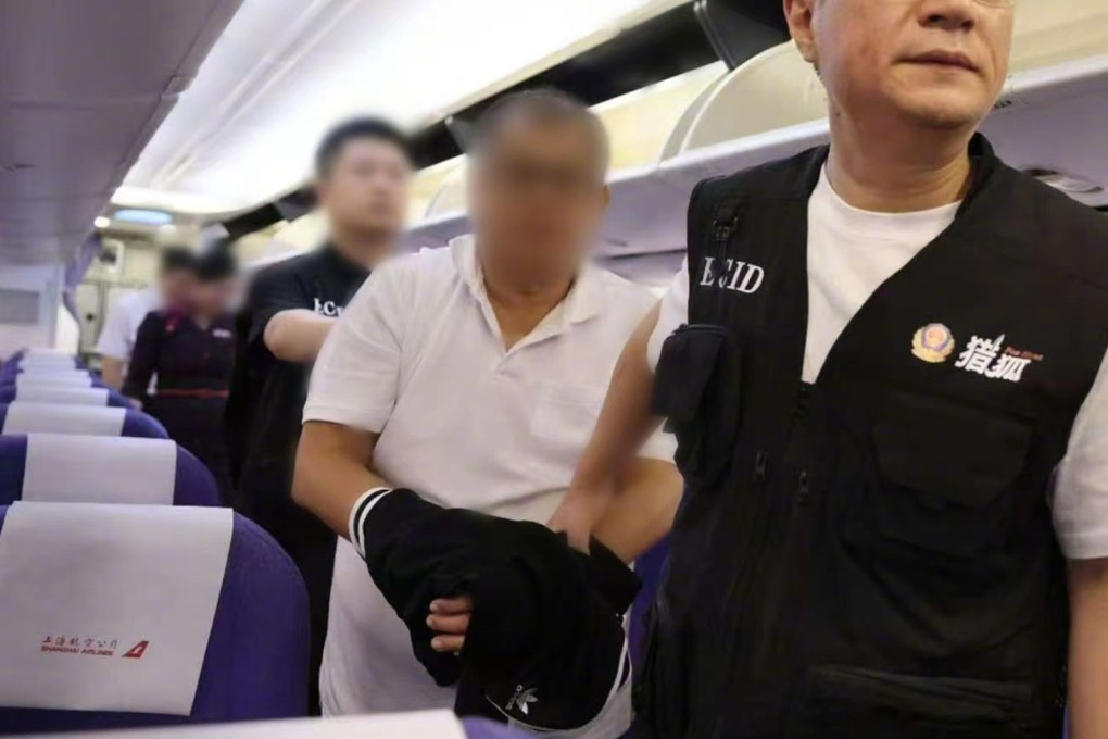 Tedy Teow being extradited to China on August 20, last year. Photo: Ministry of Public Security
