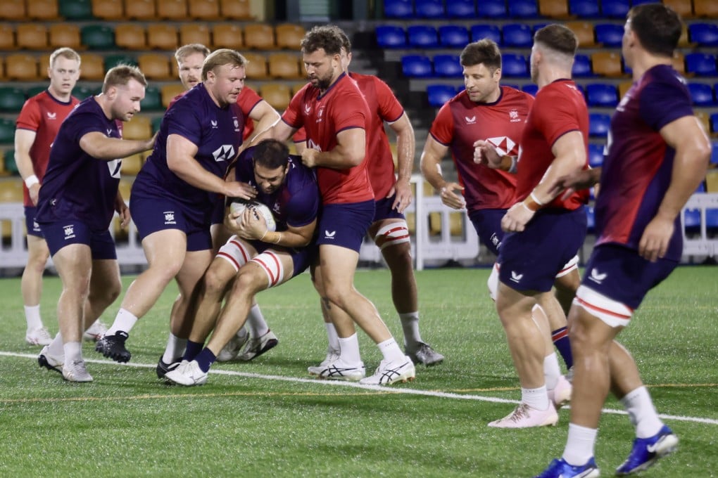Hong Kong players in training ahead of their Asian Rugby Championship clash in Dubai. Photo: Jonathan Wong