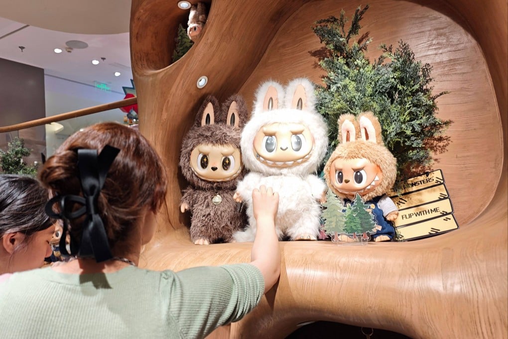 Labubu figures at a Pop Mart store in Shanghai on Wednesday. Photo: AFP