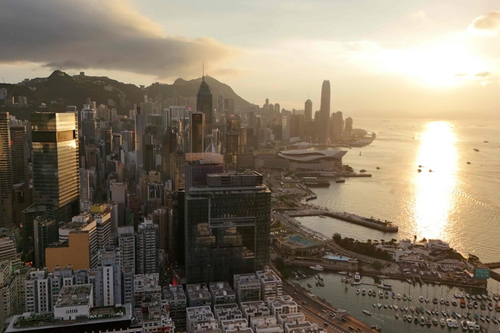 A view of Hong Kong Island and Victoria Harbour at sunset on May 19. The historic ties between London and Hong Kong provide a strong foundation for a consistent, clear and ambitious services relationship between China and the UK. Photo: AFP