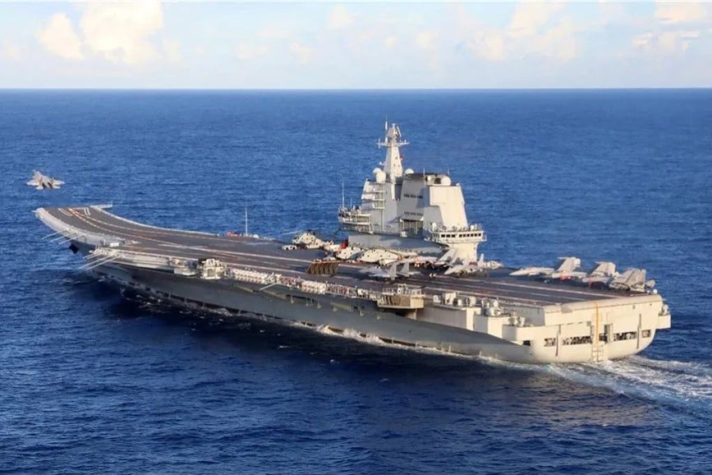 The Chinese aircraft carrier Shandong was one of two deployed to the western Pacific for coordinated exercises, which military observers say will help the PLA develop open-ocean skills and tactics. Photo: Thepaper