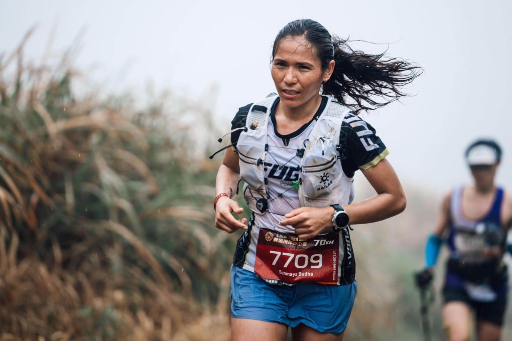 Sunmaya Budha on her way to a nine-second victory in the 70km Wenling Golden Coast Trail Race in mainland China last year. Photo: Naden81