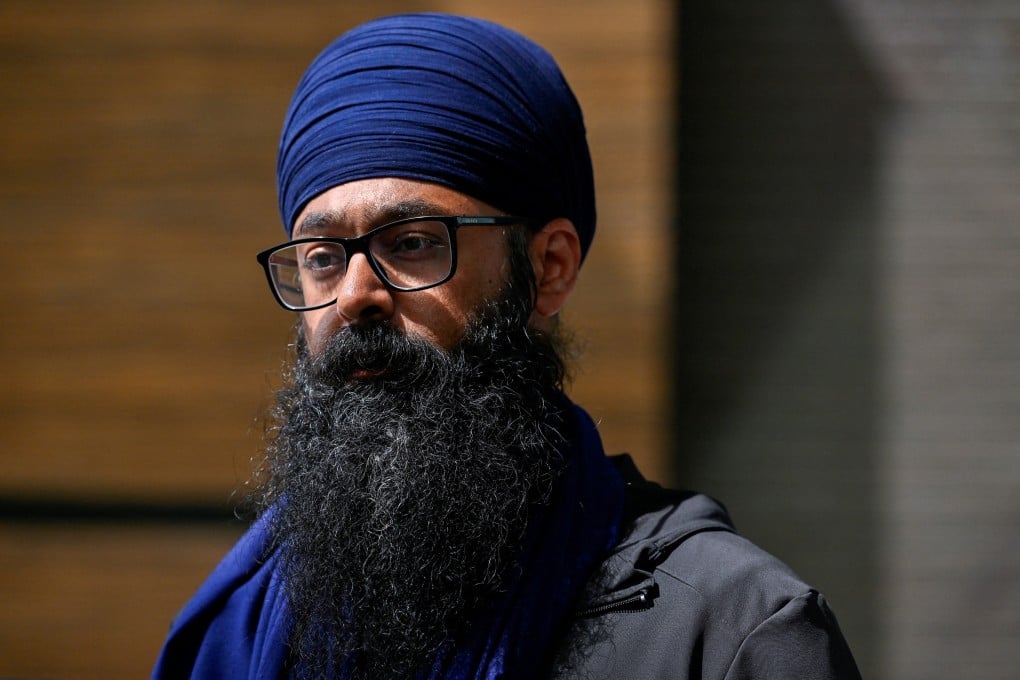 Moninder Singh, spokesperson for BC Gurdwara after a press conference providing an update into the Hardeep Singh Nijjar homicide investigation, on June 18, 2023 in Surrey, British Columbia, Canada. Photo: Reuters