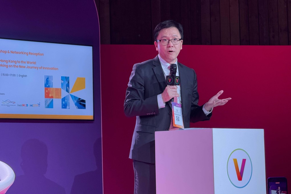 Sun Dong, Secretary for Innovation, Technology and Industry, speaks at the VivaTech fair in Paris on Friday. Photo: Xinmei Shen