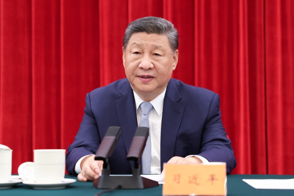 President Xi Jinping speaks at a symposium in Beijing on Friday to mark the 120th anniversary of the birth of early revolutionary and statesman Chen Yun. Photo: Xinhua
