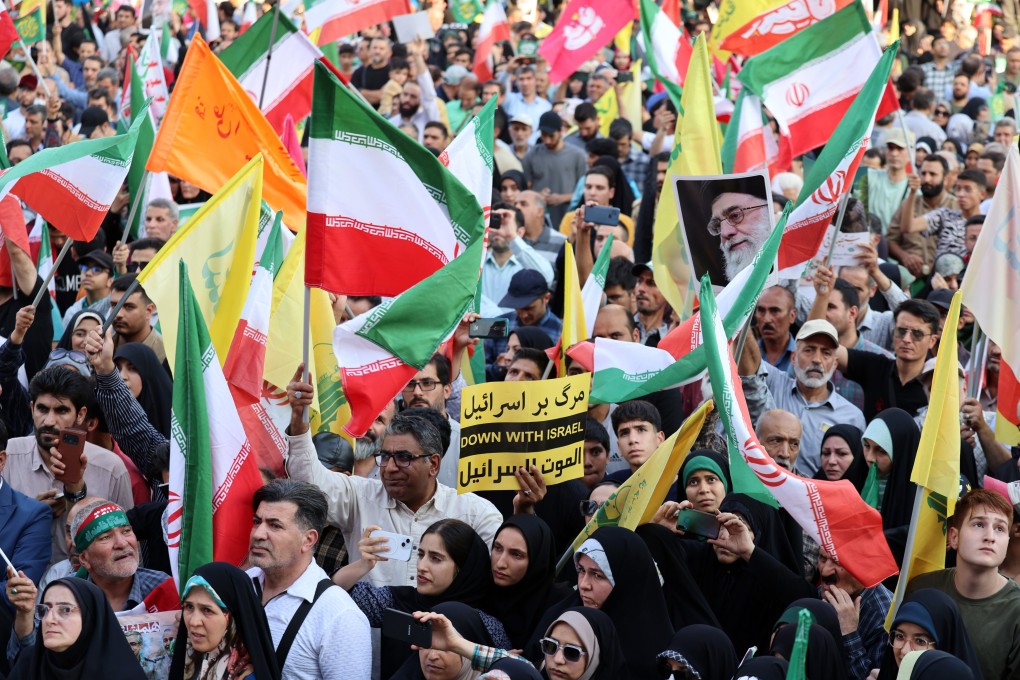 Iranians attend an anti-Israel rally in Tehran on Saturday. Photo: EPA-EFE