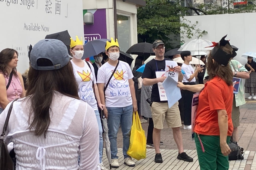 Attendees at a “No Kings” rally in Tokyo on June 14. Photo: Julian Ryall