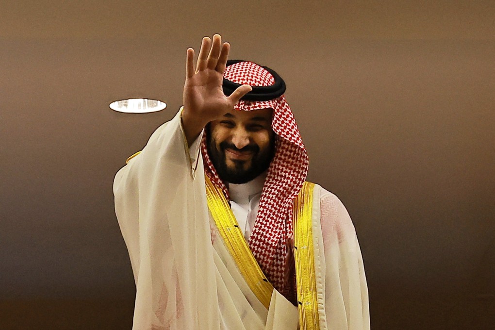 Saudi Crown Prince Mohammed bin Salman in the stands of King Abdullah Sports City before a football match, in Jeddah on May 30. Photo: Reuters