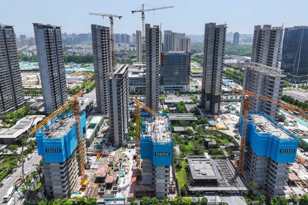 Residential buildings are seen under construction last month in China’s Jiangsu province. Photo: AFP