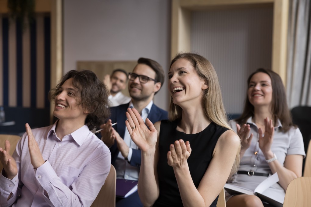 To cultivate gratitude in the workplace, a team leader can begin a staff meeting by expressing gratitude for what went well in the last week, one expert says. Photo: Shutterstock
