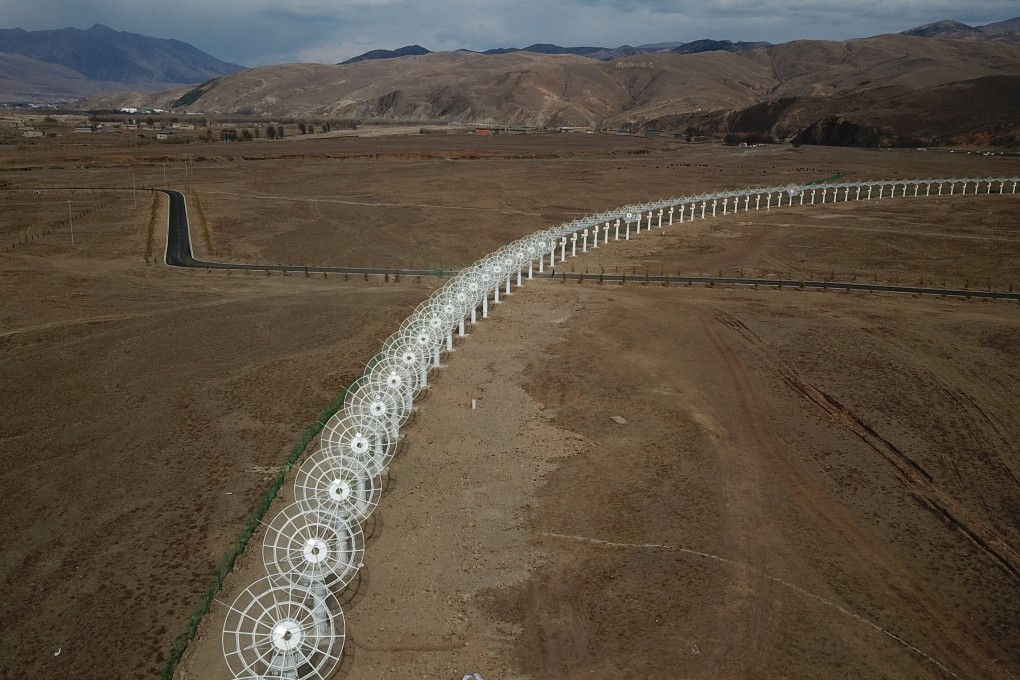The Daocheng Solar Radio Telescope array is pictured in southwest China’s Sichuan province in 2023. The world’s largest synthesis aperture radio telescope is a key part of the Chinese Meridian Project. Photo: Xinhua