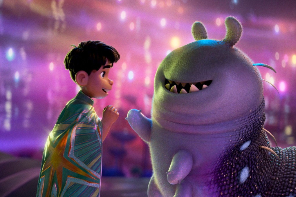 Elio (voiced by Yonas Kibreab) and Glordon (Remy Edgerly) in a still from Elio. Photo: Disney/Pixar
