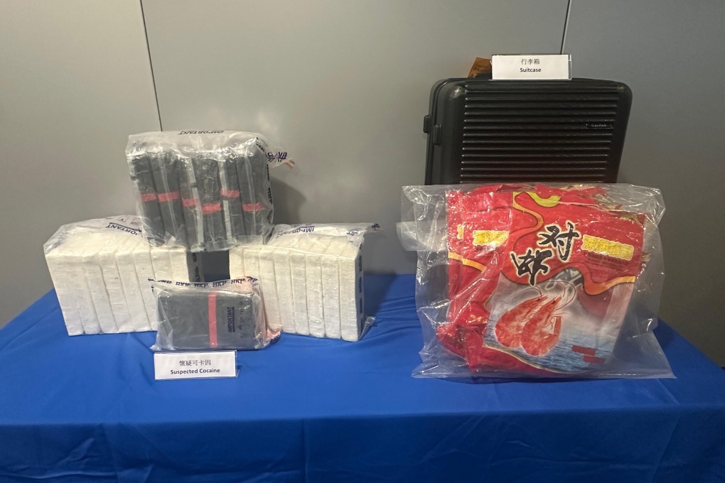 Officers intercepted the suspect at the airport, where they seized about 23kg of suspected cocaine in his luggage. Photo: Handout
