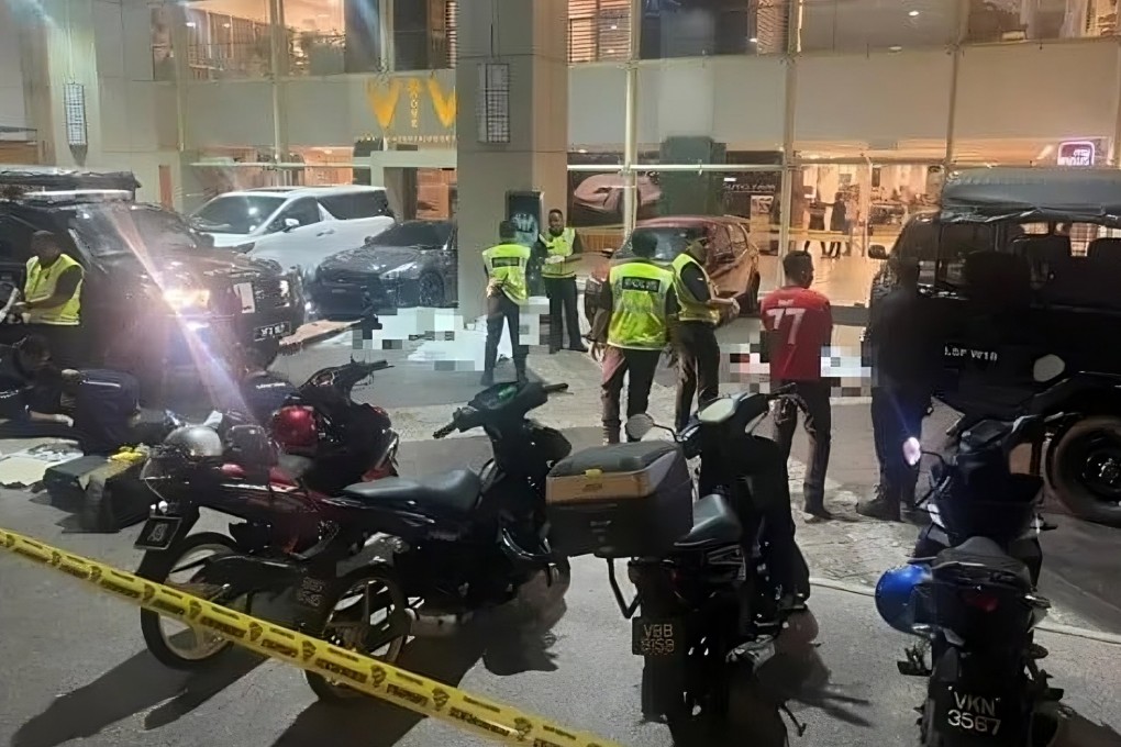 Two men were shot dead near the lobby of a shopping centre in Kuala Lumpur on Tuesday. Photo: The Star