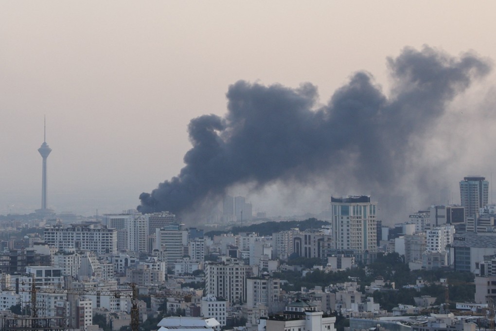 Smoke rises following an Israeli attack in Tehran on Monday. Beijing has grown its economic footprint in the Middle East substantially in recent years. Photo: Reuters