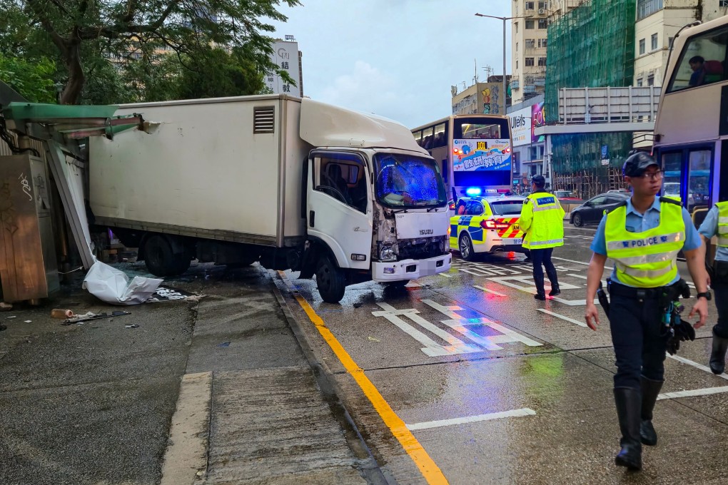 Police have arrested the driver of the truck suspected of ramming into a bus stop on Tuesday. Photo: Handout