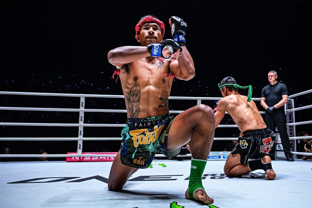 Shadow Singha Mawynn (left) during his fight against Sitthichai Sitsongpeenong at ONE Friday Fights 92 in July 2024. Photo: ONE Championship